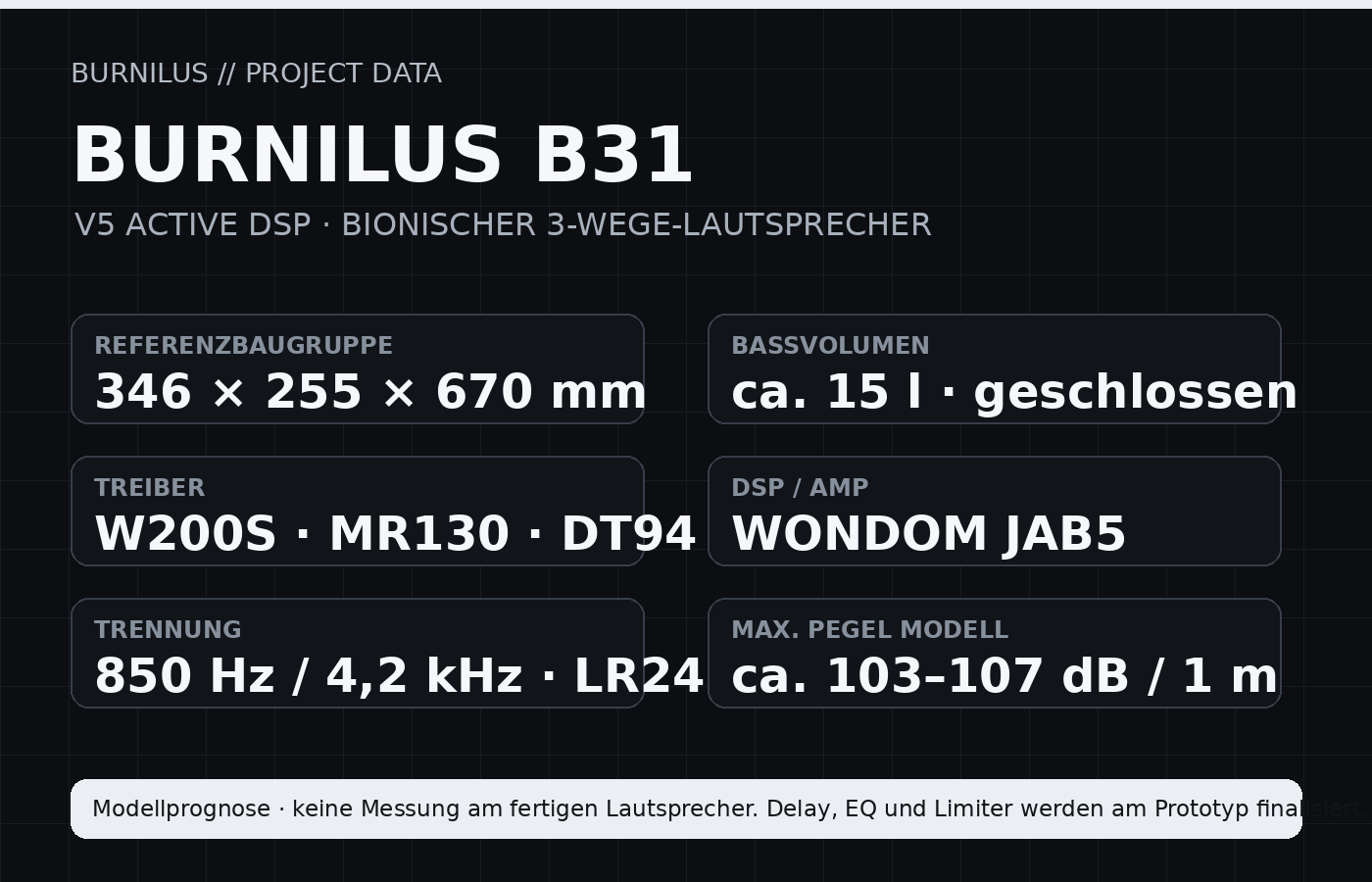 BURNILUS B31 Projektdaten